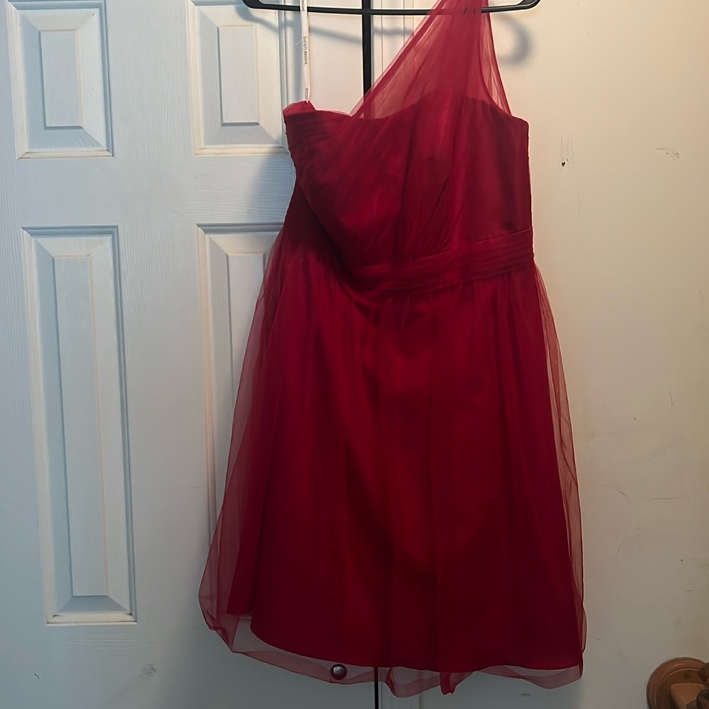 Fun red party dress!!!! One shoulder design. Only work once! Perfect conditions!